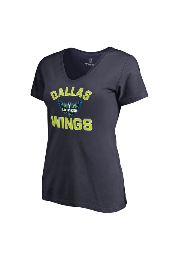 Women's Navy Dallas Wings Overtime V-Neck T-Shirt