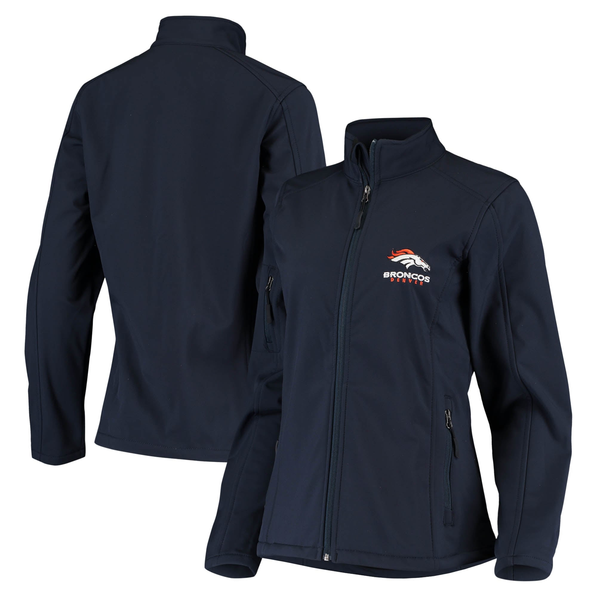 Women's Navy Denver Broncos Full-Zip Sonoma Softshell Jacket 