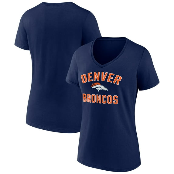 Women's Navy Denver Broncos Victory Arch Team V-Neck T-Shirt