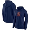 thumbnail image 1 of Women's Navy Detroit Tigers Distressed Team Pullover Hoodie, 1 of 3