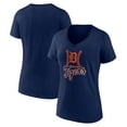 thumbnail image 1 of Women's Navy Detroit Tigers Fastball V-Neck T-Shirt, 1 of 3
