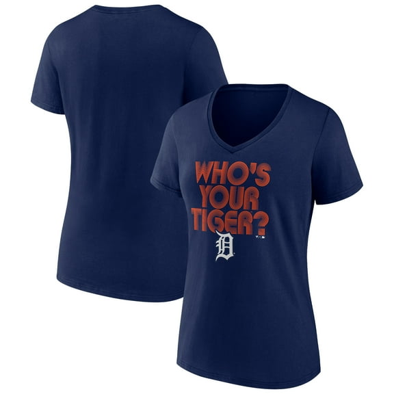 Women's Navy Detroit Tigers Hometown Tiger Daddy V-Neck T-Shirt