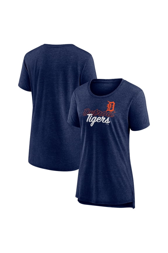 Women's Navy Detroit Tigers Practice Time Tri-Blend T-Shirt