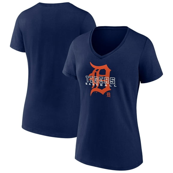 Women's Navy Detroit Tigers Stellar V-Neck T-Shirt