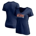thumbnail image 1 of Women's Navy Edmonton Oilers Mascot In Bounds V-Neck T-Shirt, 1 of 3