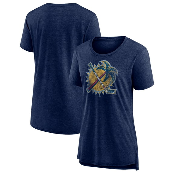 Women's  Navy Florida Panthers Slow Whistle Tri-Blend T-Shirt