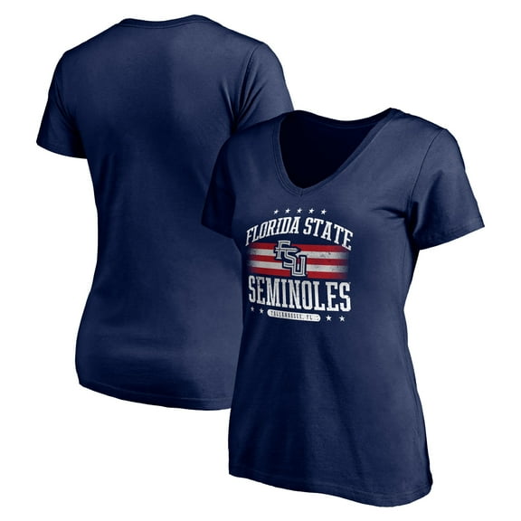 Women's Navy Florida State Seminoles City Pride V-Neck T-Shirt