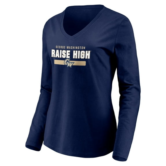 Women's Navy George Washington University Team Strong Long Sleeve T-Shirt