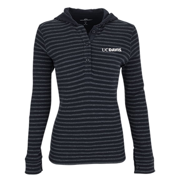 Women's Navy/Gray UC Davis Aggies Baja Pullover Hoodie
