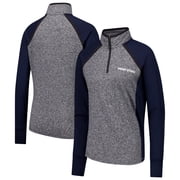 Womens Navy/Heather Gray Penn State Nittany Lions Finalist Raglan Quarter-Zip Jacket