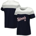 thumbnail image 1 of Women's Navy/Heather Gray Washington Nationals Plus Size Colorblock T-Shirt, 1 of 3