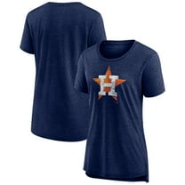 Women's Navy Houston Astros Weathered Official Logo Tri-Blend T-Shirt