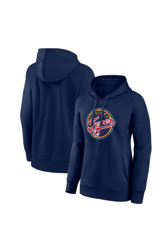 Women's Navy Indiana Fever Team Primary Logo Pullover Hoodie