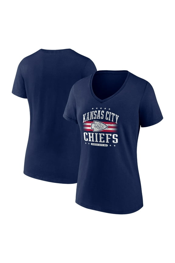 Women's Navy Kansas City Chiefs Americana Team V-Neck T-Shirt