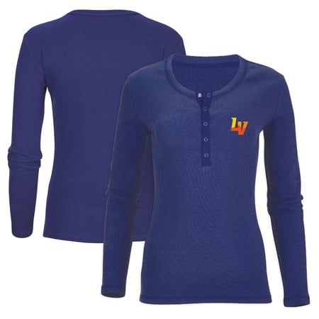 Women's Navy Las Vegas Aviators Harper Henley Long Sleeve T-Shirt