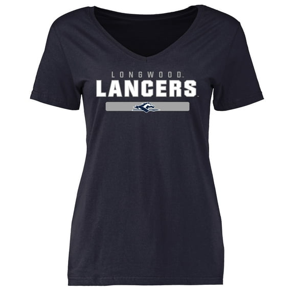 Women's Navy Longwood Lancers Team Strong V-Neck T-Shirt