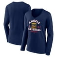 thumbnail image 1 of Women's  Navy Los Angeles Angels Big A Burger V-Neck Long Sleeve T-Shirt, 1 of 3