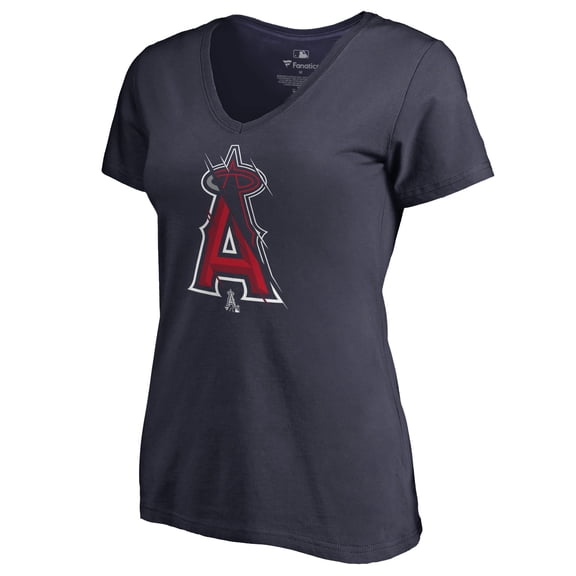 Women's Navy Los Angeles Angels X-Ray V-Neck T-Shirt