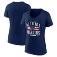 thumbnail image 1 of Women's Navy Miami Marlins Americana Team V-Neck T-Shirt, 1 of 3