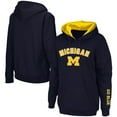thumbnail image 1 of Women's Navy Michigan Wolverines Arch & Logo 1 Pullover Hoodie, 1 of 4