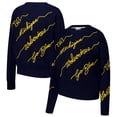 thumbnail image 1 of Women's Navy Michigan Wolverines Love Note Embroidered Sweater, 1 of 3