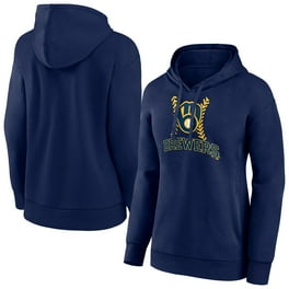 Women's Gray Milwaukee Brewers Distressed Team Pullover