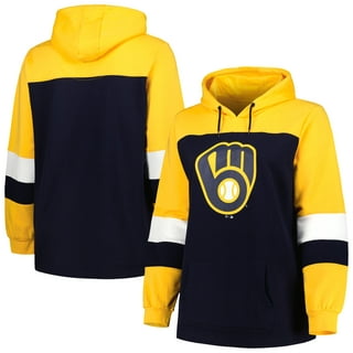 Navy Youth Boys' Milwaukee Brewers Authentic Collection Therma-FIT Hoodie - S (Small)