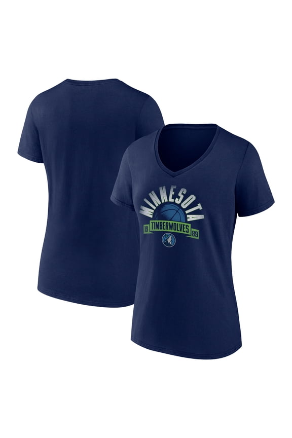 Women's Navy Minnesota Timberwolves '90s Graphic V-Neck T-Shirt