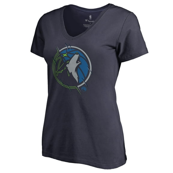 Women's Navy Minnesota Timberwolves X-Ray Slim Fit V-Neck T-Shirt