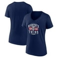 thumbnail image 1 of Women's Navy Minnesota Twins Americana Team V-Neck T-Shirt, 1 of 3
