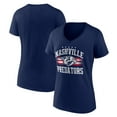 thumbnail image 1 of Women's Navy Nashville Predators Americana Team V-Neck T-Shirt, 1 of 3