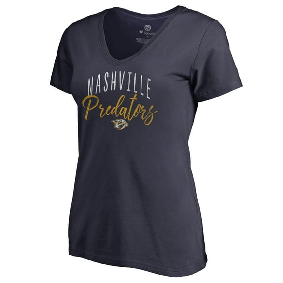 Women's Navy Nashville Predators Graceful V-Neck T-Shirt