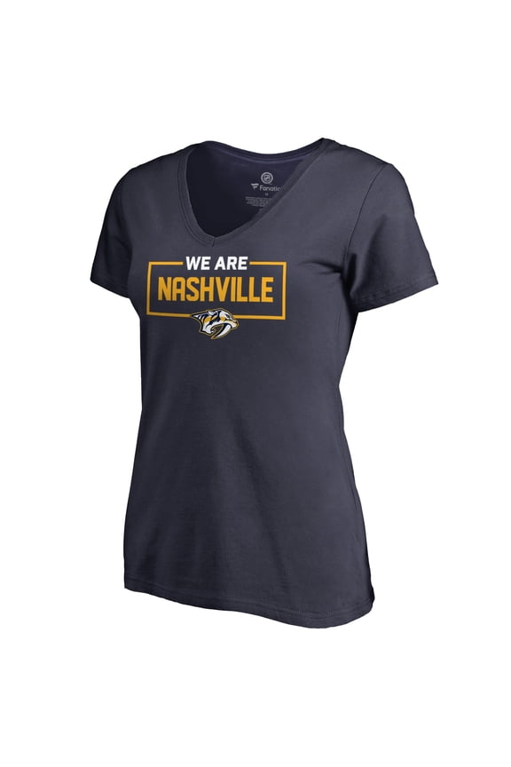 Women's Navy Nashville Predators Iconic Collection V-Neck T-Shirt