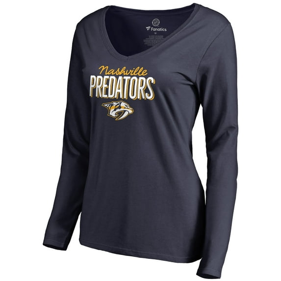 Women's Navy Nashville Predators Nostalgia Long Sleeve T-Shirt
