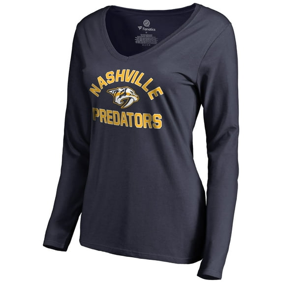 Women's Navy Nashville Predators Overtime Long Sleeve T-Shirt