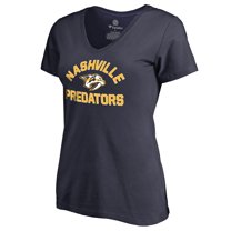Women's Navy Nashville Predators Overtime V-Neck T-Shirt