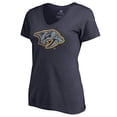 thumbnail image 1 of Women's Navy Nashville Predators Static Logo V-Neck T-Shirt, 1 of 3