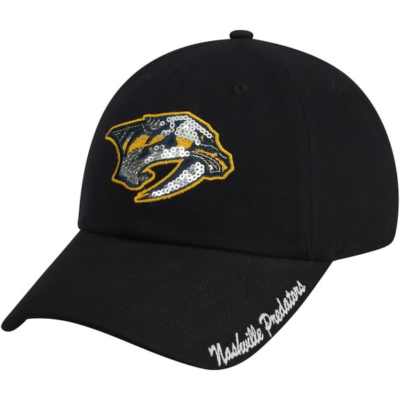Women's Navy Nashville Predators Team Color Sparkle Adjustable Hat - OSFA