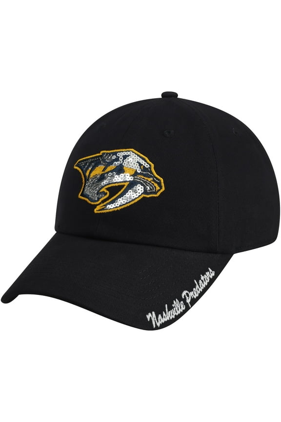 Women's Navy Nashville Predators Team Color Sparkle Adjustable Hat - OSFA