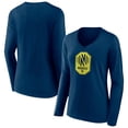thumbnail image 1 of Women's Navy Nashville SC Official Logo Long Sleeve V-Neck T-Shirt, 1 of 3