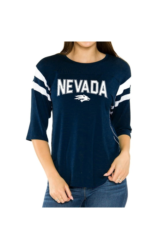 Women's Navy Nevada Wolf Pack Abigail Jersey T-Shirt