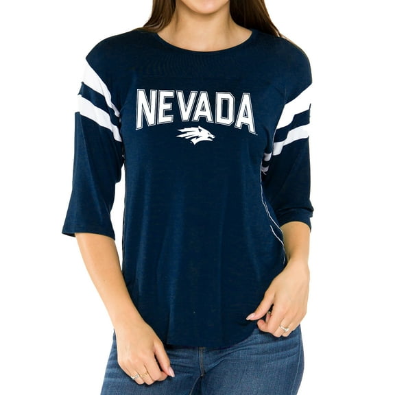 Women's Navy Nevada Wolf Pack Abigail Jersey T-Shirt