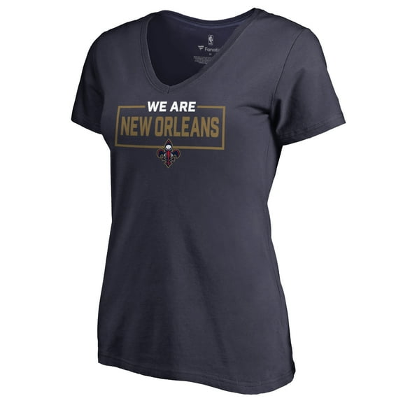 Women's Navy New Orleans Pelicans We Are Iconic Collection V-Neck T-Shirt