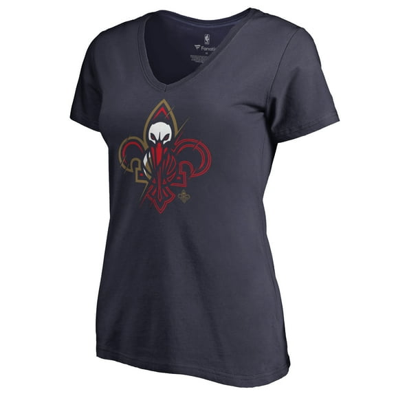 Women's Navy New Orleans Pelicans X-Ray Slim Fit V-Neck T-Shirt