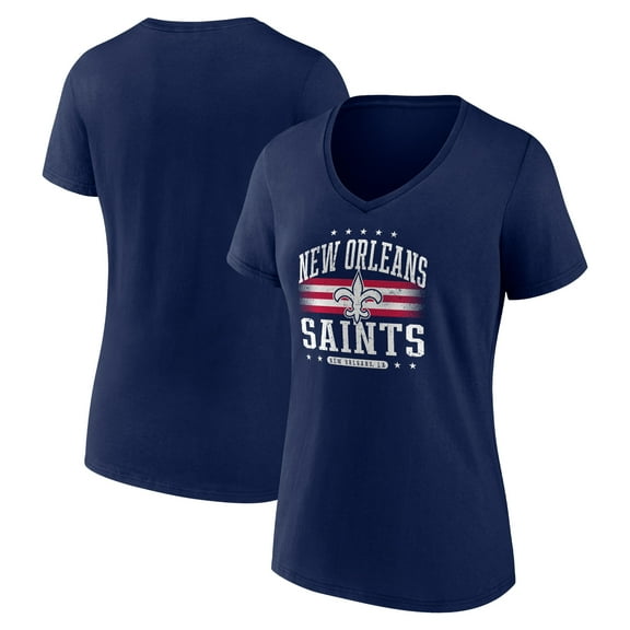 Women's Navy New Orleans Saints Americana Team V-Neck T-Shirt