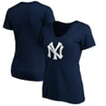 thumbnail image 1 of Women's Navy New York Yankees Cooperstown Collection Huntington Logo V-Neck T-Shirt, 1 of 3