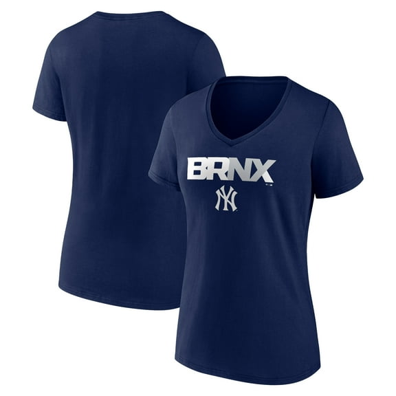 Women's Navy New York Yankees Hometown BRNX V-Neck T-Shirt