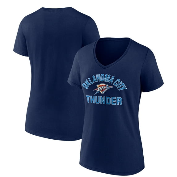 Women's Navy Oklahoma City Thunder Overtime V-Neck T-Shirt