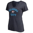thumbnail image 1 of Women's Navy Oklahoma City Thunder Overtime V-Neck T-Shirt, 1 of 1