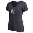thumbnail image 1 of Women's Navy Oklahoma City Thunder X-Ray Slim Fit V-Neck T-Shirt, 1 of 3